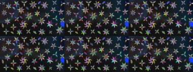 Çiçeksel fantezi tasarımı ve parlak bir arka plan çizimi. Renkli Bahar Teması eskiz kalıbı. Düz Çiçek Elementleri Tasarımı.