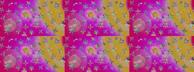 Kızılderili desenli desenli desenli şal deseni. Etnik Mandala süsü. Raster Henna dövme stili. Tekstil, tebrik kartı, boyama kitabı, telefon kılıfı baskısı için kullanılabilir.