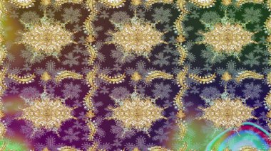 Klasik klasik klasik arka plan. Geleneksel oryantasyon süsü. Klasik Raster altın desenini çiz. Altın elementlerle nötr renklerde altın desen.