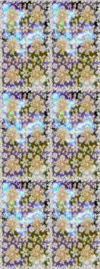 Damask altın soyut çiçek nötr renklerde pürüzsüz desen. Süslü dekorasyon. Raster illüstrasyonu.