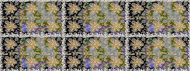 Gri renklerde, altın elementlerle kusursuz desen. Klasik klasik klasik arka plan. Geleneksel oryantasyon süsü. Klasik raster altın pürüzsüz desen.