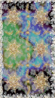 Gri renklerde, altın elementlerle kusursuz desen. Geleneksel oryantasyon süsü. Klasik raster sarısı, kusursuz desen. Klasik vintage arkaplan.