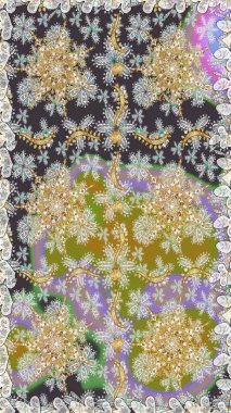 Kusursuz oryantal klasik altın desen. Gri renklerde altın tekrarlayan elementler içeren Raster soyut arkaplanı.