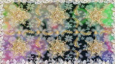 Klasik klasik klasik arka plan. Altın elementlerle nötr renklerde altın desen. Kusursuz klasik raster altın desenli. Geleneksel oryantasyon süsü.