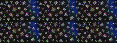 Kumaş, tekstil, duvar kağıdı baskısı için. Raster illüstrasyonu. Eski usul. Eskiz geçmişi. Renkli desenli eskiz deseni, gri ve mavi çiçekler ve dekoratif elementler.