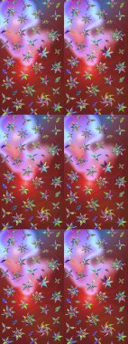 Kahverengi ve kırmızı renkte çiçekler. Elle boyanmış suluboya resim çizimi çiçekler ve bitkiler.