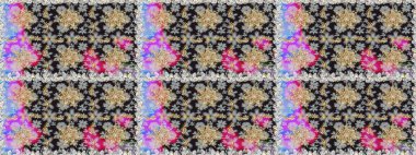 Gri ve nötr renklerde altın desenler ve altın elementler. Kusursuz altın desen. Raster doğulu süsü.