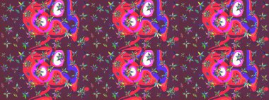 Çiçek arkaplan. Çizim raster deseni. Güzel kumaş deseni.