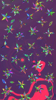 Raster - stok. Suluboya, elle çizilmiş. Mor ve mor renkli vadi çiçekleri. Taslak arkaplan deseni.