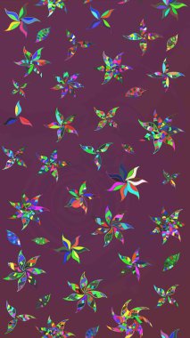 Sevimli çiçek raster deseni. Modaya uygun kumaş deseni. Renkli Yaz Temalı eskiz kalıbı. Düz Çiçek Elementleri Tasarımı.