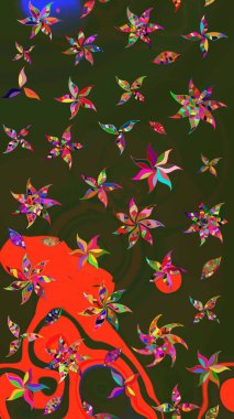 Raster deseni. Çiçekli çiçek deseni, suluboya. Küçük çiçekte güzel bir çiçek deseni..