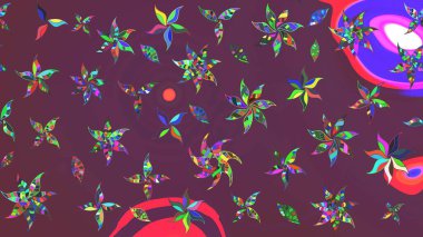 Küçük kahverengi ve mor renkte güzel bir besin torbası deseni, çiçekler. Millefleur 'lar. Tekstil, kumaş, kapaklar, duvar kağıtları, baskı, paket, koleksiyon defteri, örgü, dekupaj için çiçek arkaplanı.