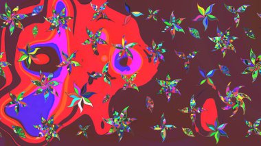 Raster - stok. Suluboya, elle çizilmiş. Vadinin çiçekleri kahverengi ve kırmızı renklerde. Taslak arkaplan deseni.