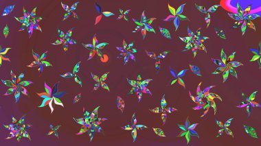 Kabile sanatı boho baskısı, klasik çiçek arkaplanı. Arkaplan dokusu, duvar kağıdı, kahverengi ve yeşil renkli çiçek teması. Soyut etnik raster çizim kalıbı.