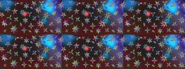 Raster Şirin kumaş deseni. Düz Çiçek Elementleri Tasarımı. Eskiz klasiği. Renkli Bahar Teması çizim şablonu.