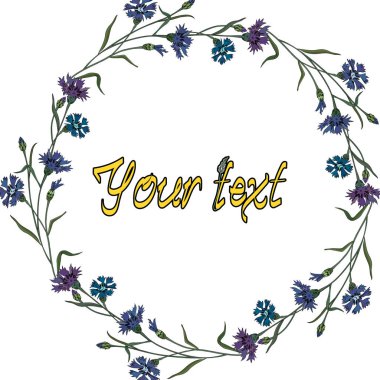 Peygamber çelenk. Yaz saati, vektör çerçeve çiçek tasarımınız için.