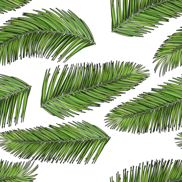 Palma Tropical Deja Fondo Sin Costuras Ilustración Vectorial Eps10 — Vector de stock