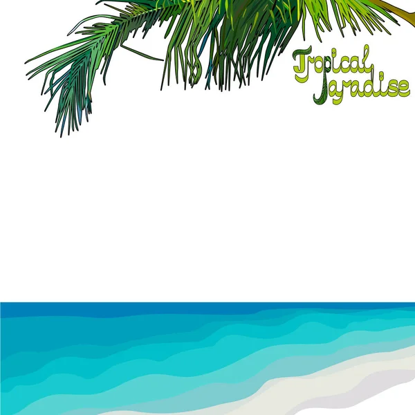 Пляж Тропический Фон Векторная Иллюстрация Eps10 — стоковый вектор