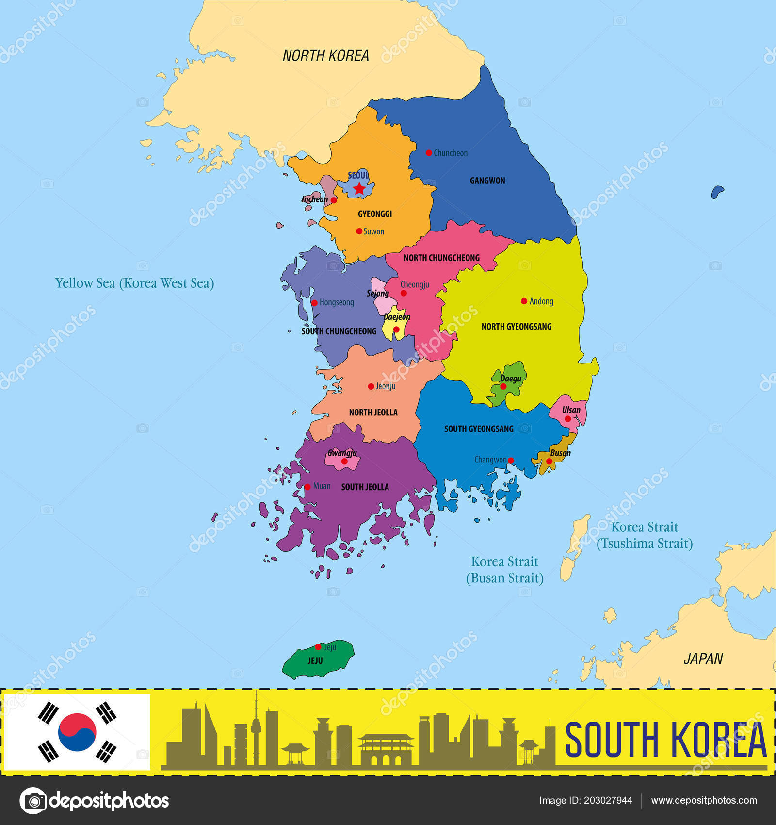 Mapa De Corea Del Sur | Mapa