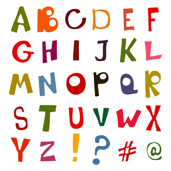 Alfabeto Vectorial Infantil Con Letras Divertidas — Vector de stock