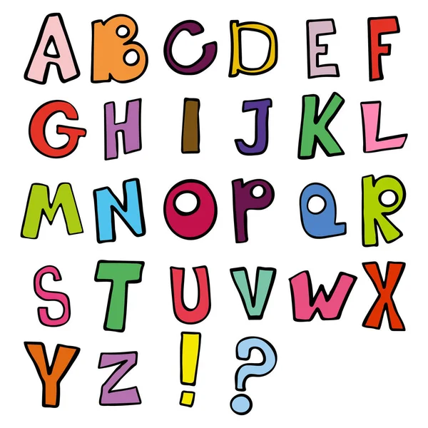 Alfabeto Vectorial Infantil Con Letras Divertidas — Vector de stock