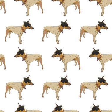 Köpeklerle sorunsuz arka plan. Scrapbooking, tekstilde yazdırma için mükemmel. Vektör çizim, Eps 10.