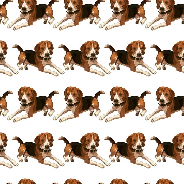 Nahtloser Hintergrund Mit Hunden Perfekt Für Scrapbooking Druck Auf Textilien — Stockvektor