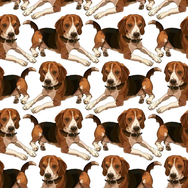 Nahtloser Hintergrund Mit Hunden Perfekt Für Scrapbooking Druck Auf Textilien — Stockvektor