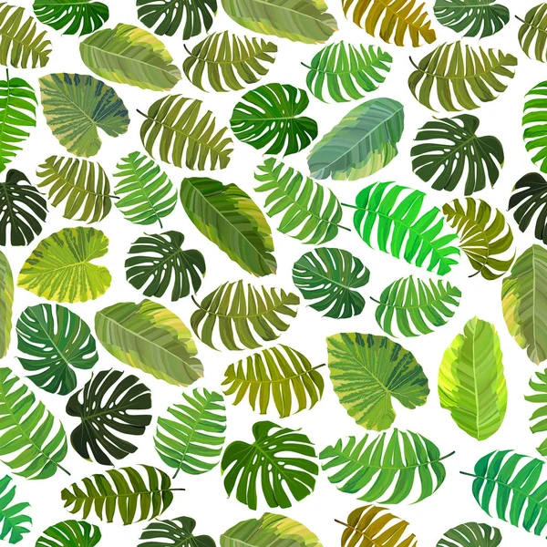 Nahtloser Hintergrund Mit Tropischen Blättern Perfekt Für Scrapbooking Vektor Illustration — Stockvektor