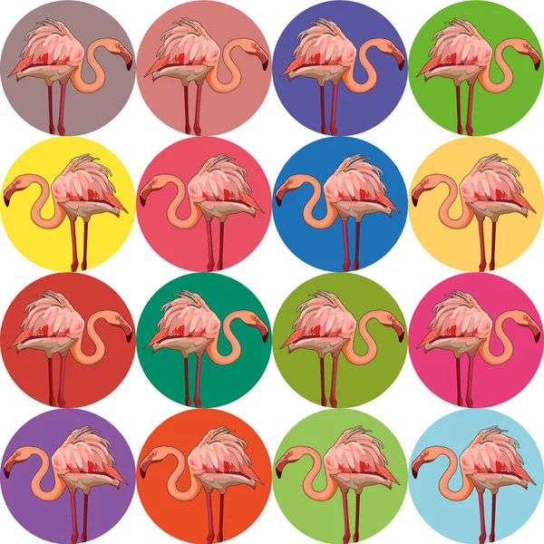 Fundo Sem Costura Com Flamingos Ilustração Vetorial Eps — Vetor de Stock