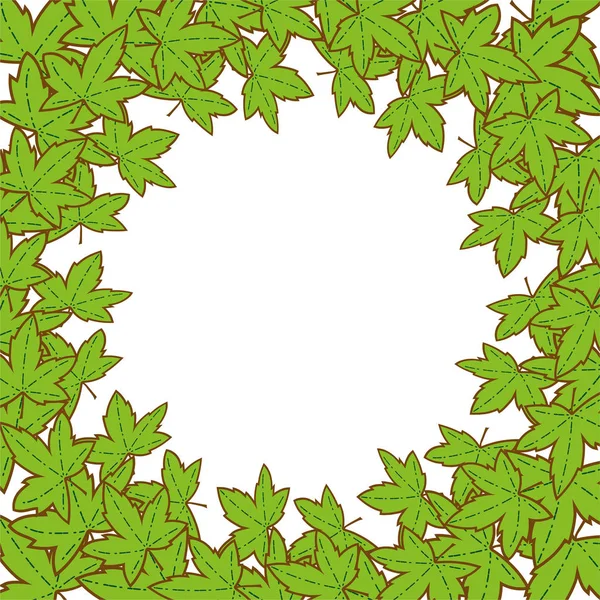 Cadre avec feuilles vertes — Image vectorielle