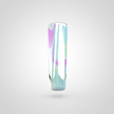 Ben büyük tek boynuzlu at cilt mektup. 3d render parlak yazı tipi beyaz arka plan üzerinde izole.