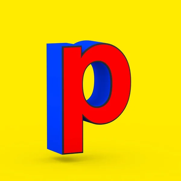 Superhero Letter Lowercase Render Stylized Retro Red Blue Font Isolated — Stock Photo, Image