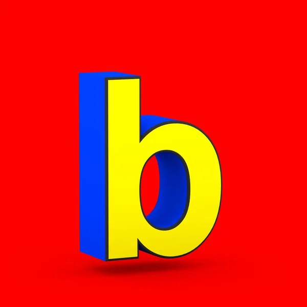 超级英雄字母 渲染在红色背景下被隔离的样式化复古蓝色和黄色字体 — 图库照片