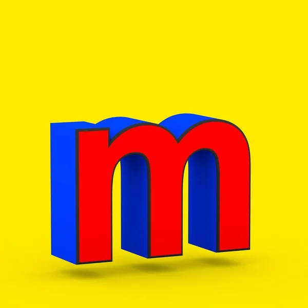 スーパー ヒーロー 文字の小文字 黄色の背景に分離された様式のレトロな赤と青フォントの レンダリング — ストック写真
