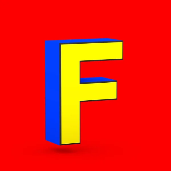 Супергеройская Буква Визуализация Стилизованного Ретро Синего Желтого Шрифта Красном Фоне — стоковое фото