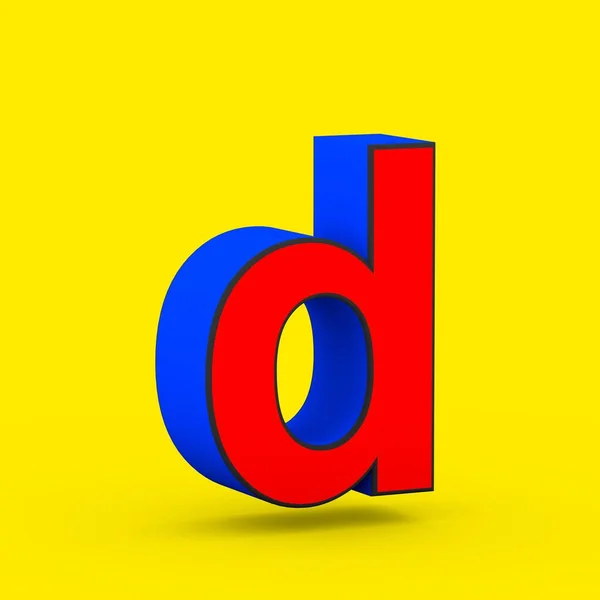スーパー ヒーローの の文字の小文字 黄色の背景に分離された様式のレトロな赤と青フォントの レンダリング — ストック写真