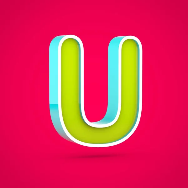 Juicy letter U uppercase isolated on hot pink background. — Stock Photo, Image