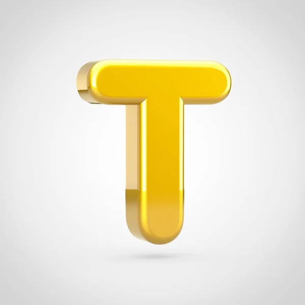 Goldene Buchstaben Großbuchstaben Renderschrift Mit Goldener Textur Isoliert Auf Weißem — Stockfoto