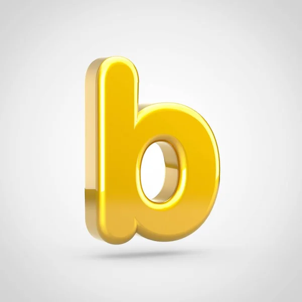 Golden Letter Lowercase Render Font Gold Texture Isolated White Background — Stock Photo, Image