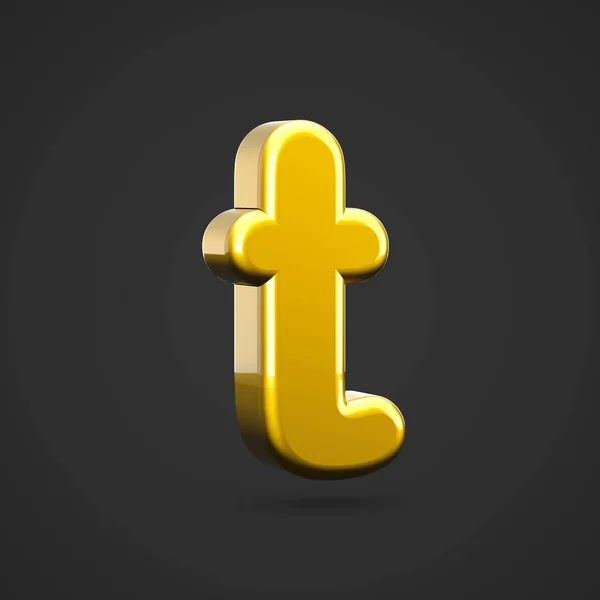 Letra Dourada Minúscula Fonte Renderização Com Textura Dourada Isolada Fundo — Fotografia de Stock