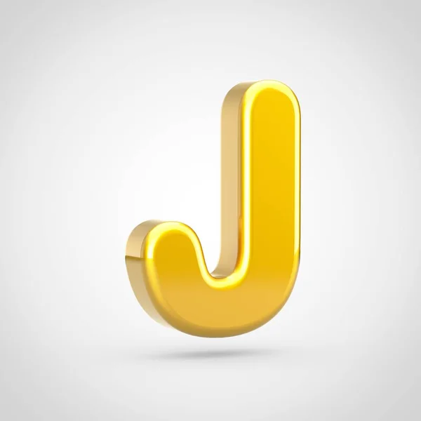 Gouden Letter Hoofdletters Render Lettertype Met Gouden Textuur Geïsoleerd Witte — Stockfoto