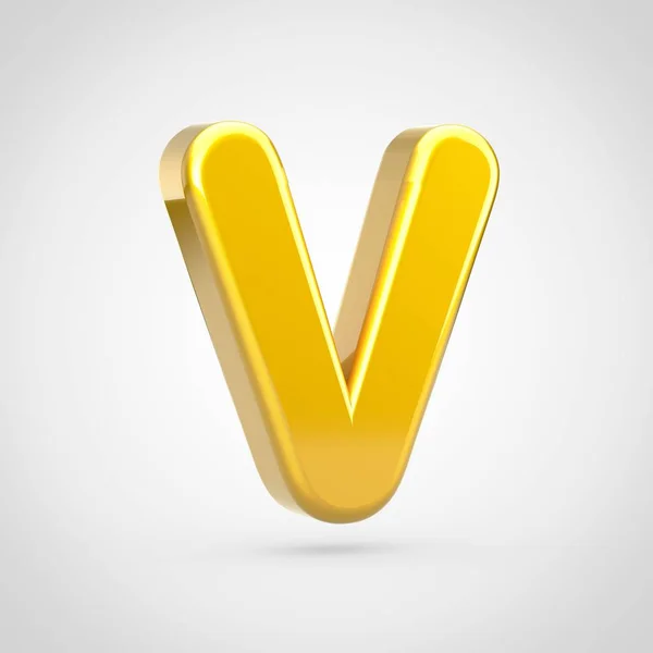 Gyllene Bokstaven Versaler Render Font Med Guld Textur Isolerad Vit — Stockfoto