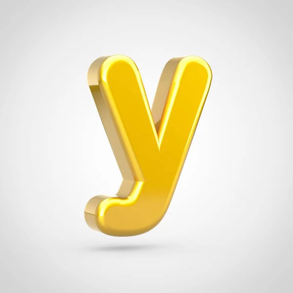 Goldene Buchstaben Und Kleinbuchstaben Renderschrift Mit Goldener Textur Isoliert Auf — Stockfoto