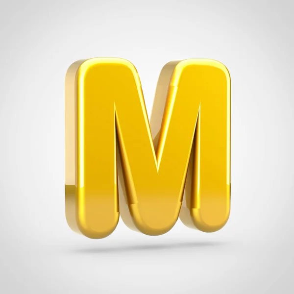 Gouden Letter Hoofdletters Render Lettertype Met Gouden Textuur Geïsoleerd Witte — Stockfoto