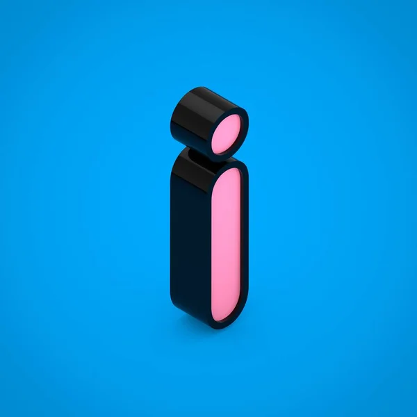 Lettera Nera Minuscola Con Luce Neon Rosa Caratteri Isometrici Rendering — Foto Stock