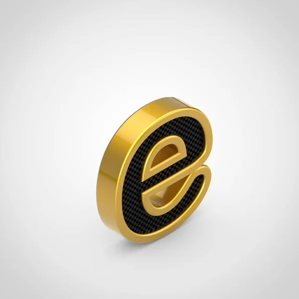 Золотая Буква Логотип Текстурой Лица Сажи Углеродного Волокна Изометрический Шрифт — стоковое фото