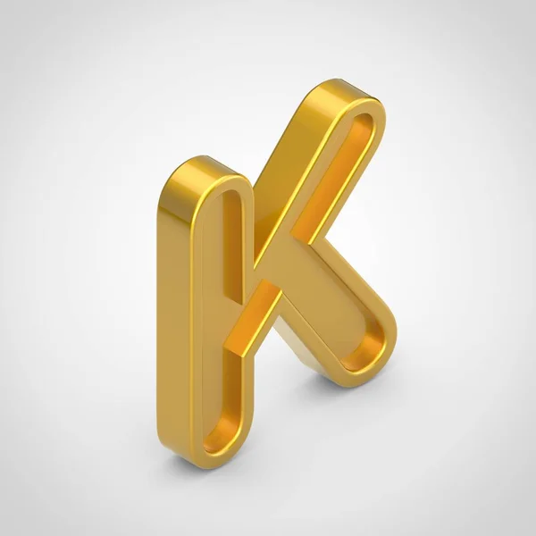 Goldenen Buchstaben Großbuchstaben Rendering Isometrisch Geprägte Schrift Isoliert Auf Weißem — Stockfoto