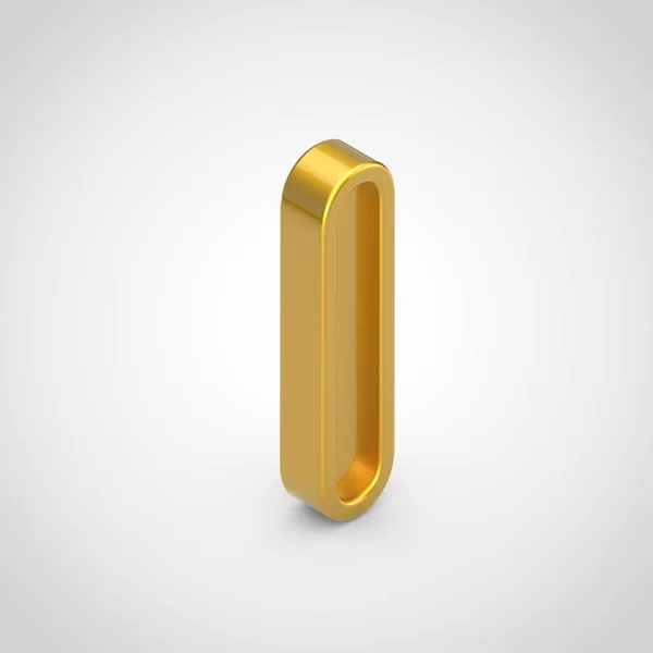 Золотая Буква Рендеринг Изометрический Тисненый Шрифт Изолирован Белом Фоне — стоковое фото