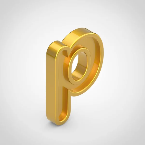 Gouden Letter Kleine Letters Rendering Isometrische Reliëf Lettertype Geïsoleerd Witte — Stockfoto